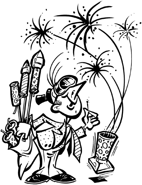 Lots of fireworks vinyl decal. Customize on line.      Celebrate 063-0137  